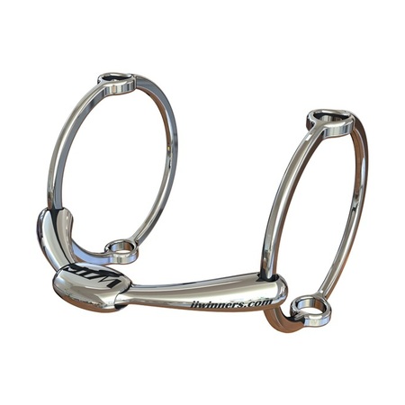 WINNING TONGUE PLATE Polo Gag Bit with Normal Plate & 100mm Rings 5-1/2" 3722-5-1/2